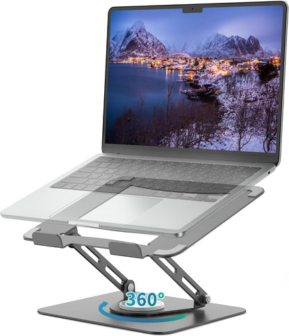 ALASHI 360° Rotating Laptop Stand, Multi-Angle, 10-17", White