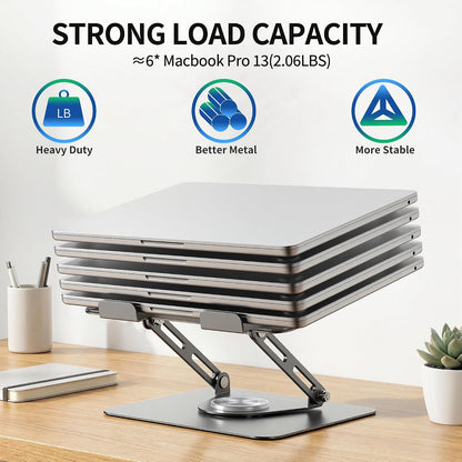 ALASHI 360° Rotating Laptop Stand, Multi-Angle, 10-17", White