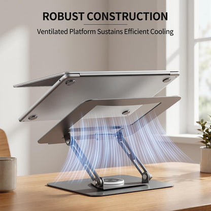 ALASHI 360° Rotating Laptop Stand, Multi-Angle, 10-17", White