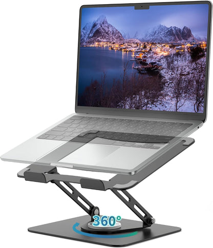 ALASHI 360° Rotating Laptop Stand, Multi-Angle, 10-17", White
