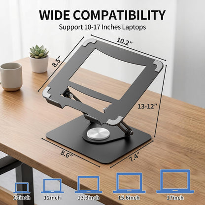 ALASHI 360° Rotating Laptop Stand, Multi-Angle, 10-17", White