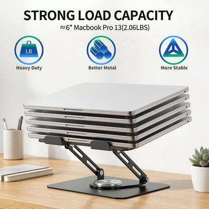 ALASHI 360° Rotating Laptop Stand, Multi-Angle, 10-17", White