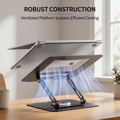 ALASHI 360° Rotating Laptop Stand, Multi-Angle, 10-17", White