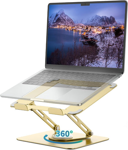 ALASHI 360° Rotating Laptop Stand, Multi-Angle, 10-17", White