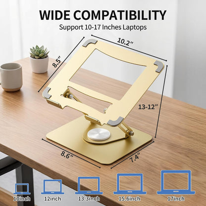 ALASHI 360° Rotating Laptop Stand, Multi-Angle, 10-17", White