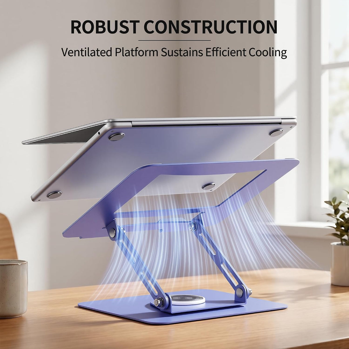 ALASHI 360° Rotating Laptop Stand, Multi-Angle, 10-17", White