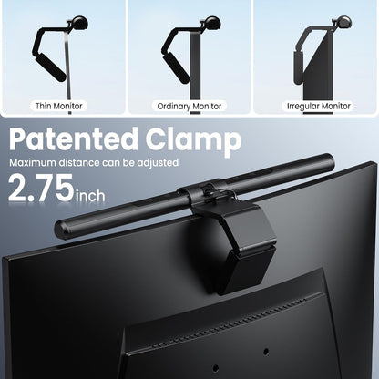 Monitor Light Bar with Remote Control, Fit for Curved/Flat Monitor, Eye-Care USB Computer Lamp Dimmable Screen Light Bar with Auto-Dimming, No Glare Home Office Gaming Desk Lamp