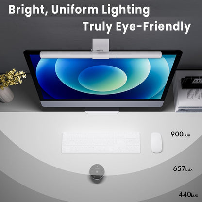 Monitor Light Bar with Remote Control, Fit for Curved/Flat Monitor, Eye-Care USB Computer Lamp Dimmable Screen Light Bar with Auto-Dimming, No Glare Home Office Gaming Desk Lamp
