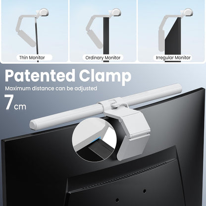 Monitor Light Bar with Remote Control, Fit for Curved/Flat Monitor, Eye-Care USB Computer Lamp Dimmable Screen Light Bar with Auto-Dimming, No Glare Home Office Gaming Desk Lamp