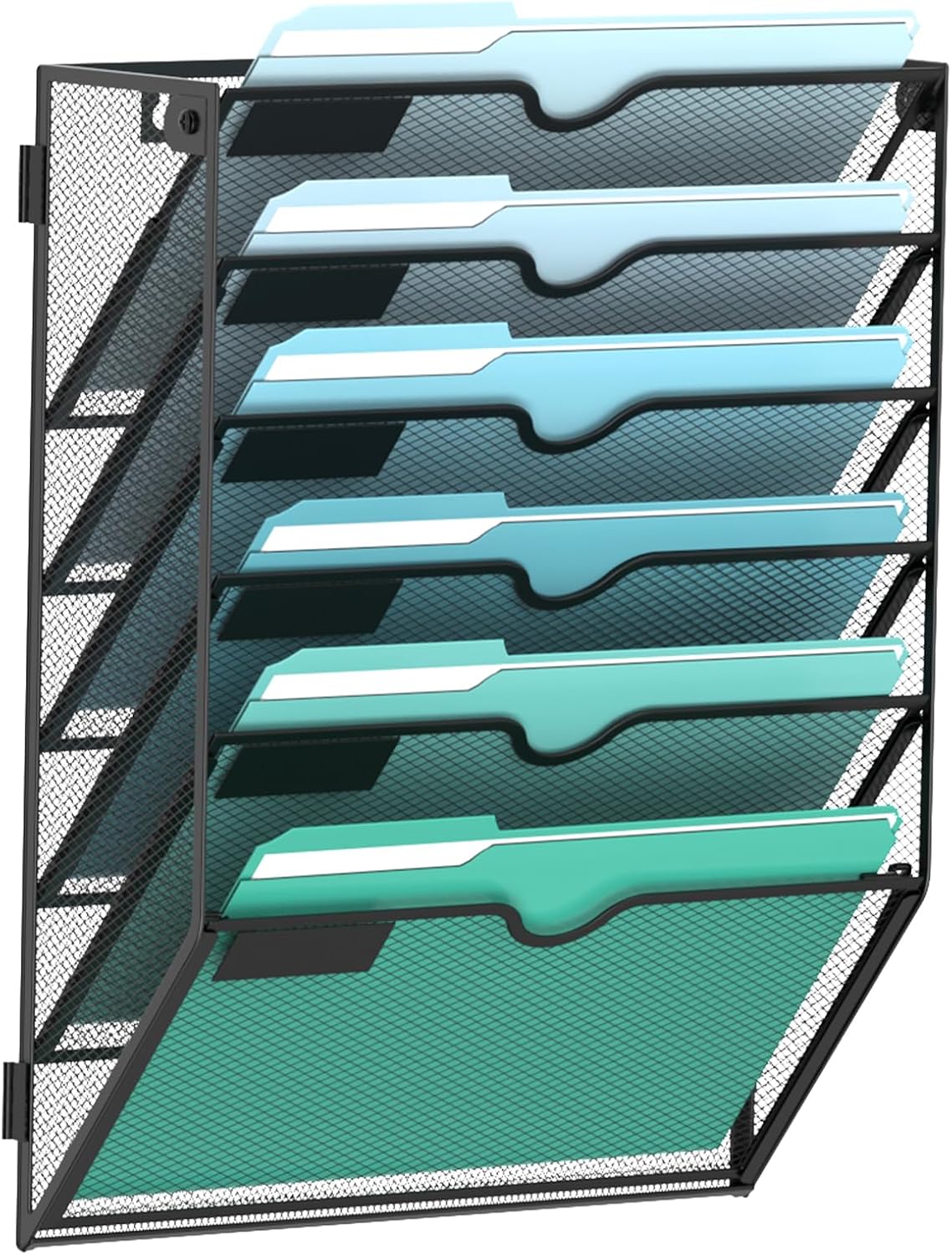 10-Tier Wall File Organizer, Hanging File Holder, Wall Mounted Mail Sorter
