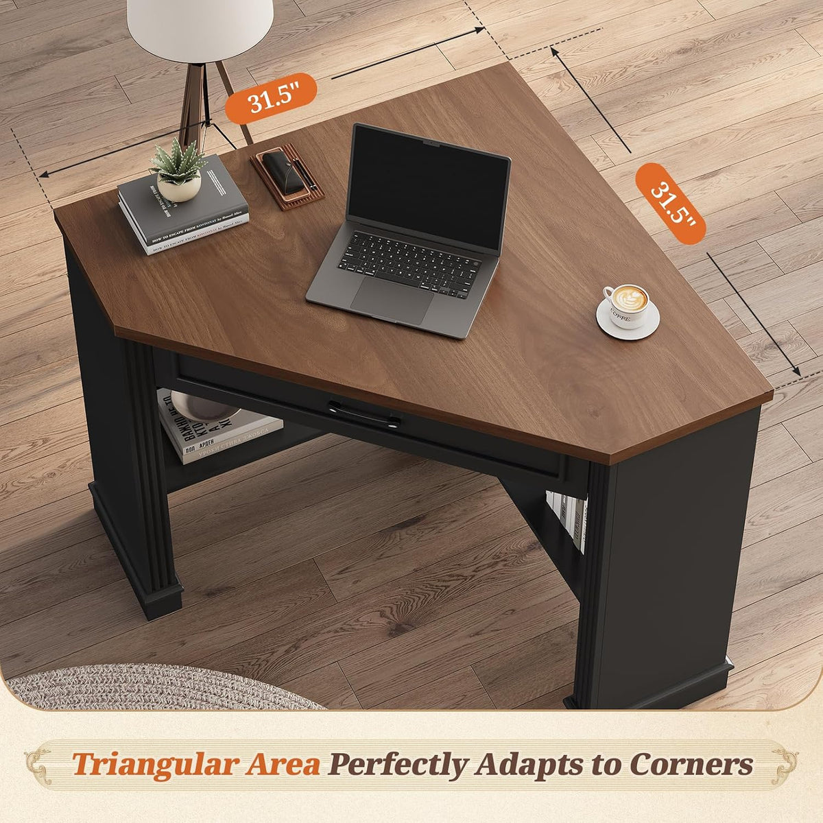 Farmhouse Corner Desk for Small Space, White Small Computer Desk