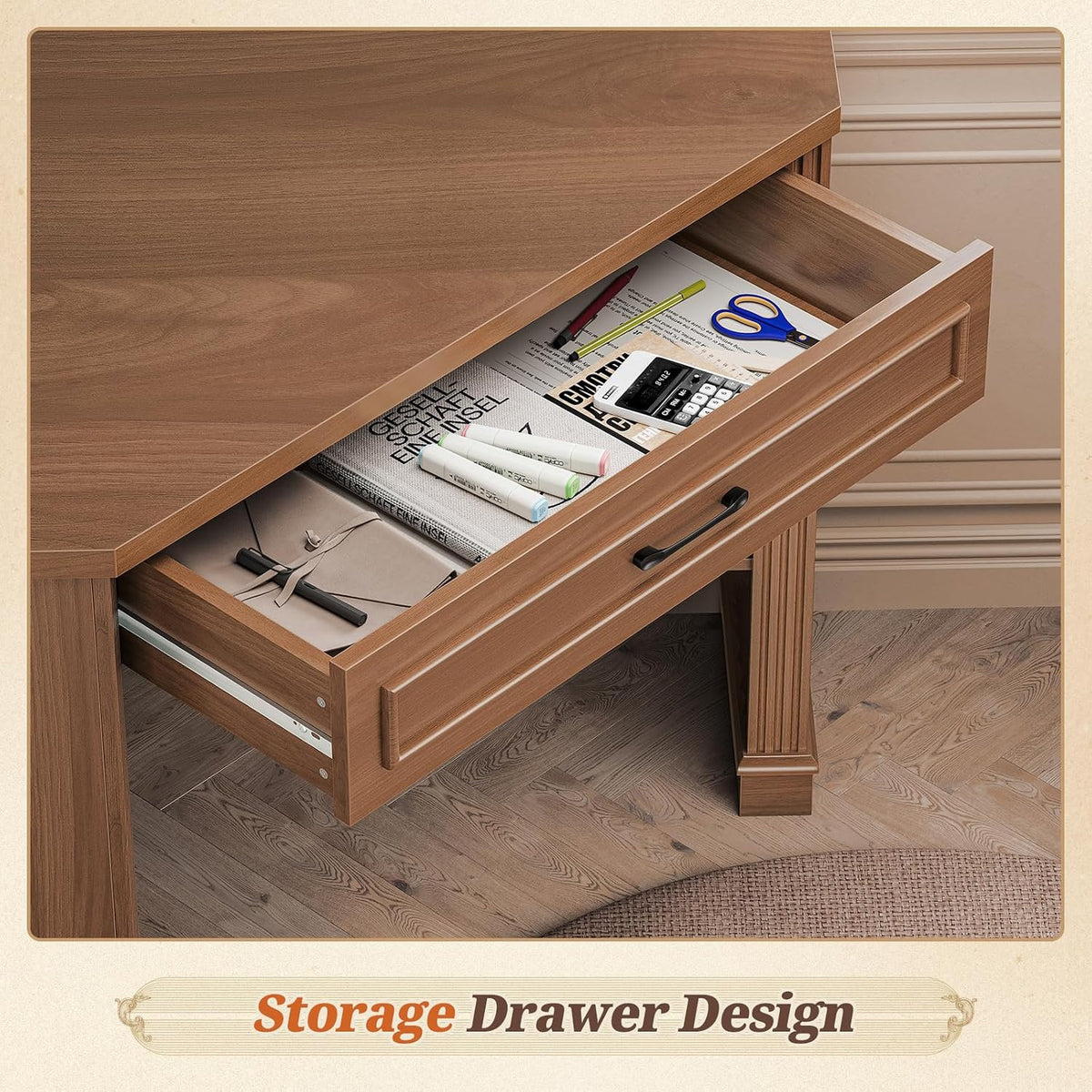 Farmhouse Corner Desk for Small Space, White Small Computer Desk