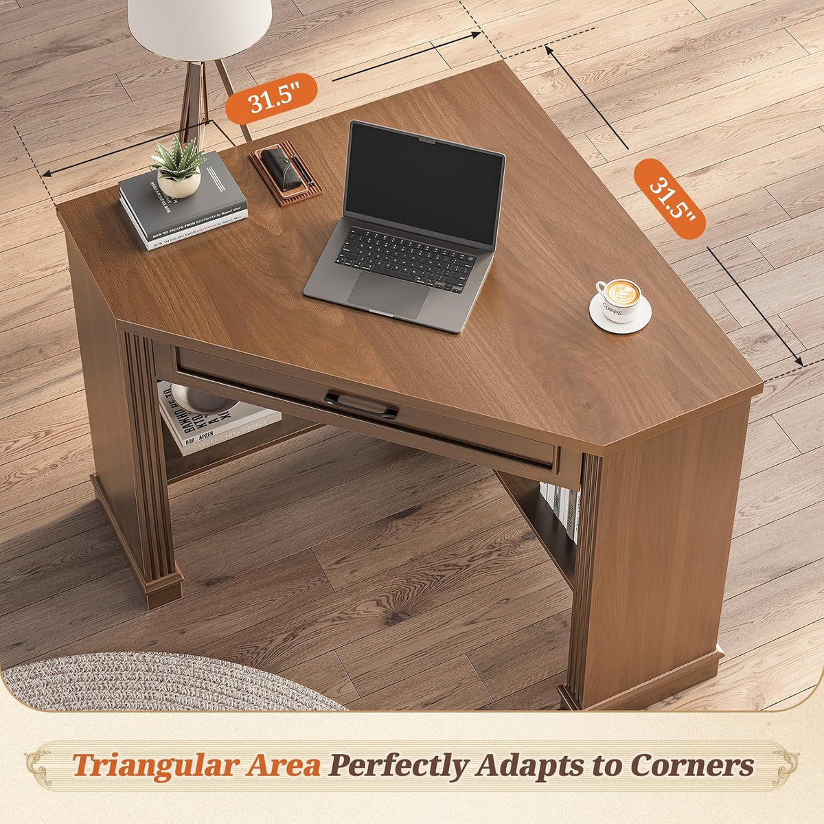 Farmhouse Corner Desk for Small Space, White Small Computer Desk