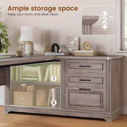 Farmhouse Corner Desk for Small Space, White Small Computer Desk