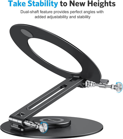 Adjustable Laptop Stand for Desk 360° Rotating Base up to 17" Silver