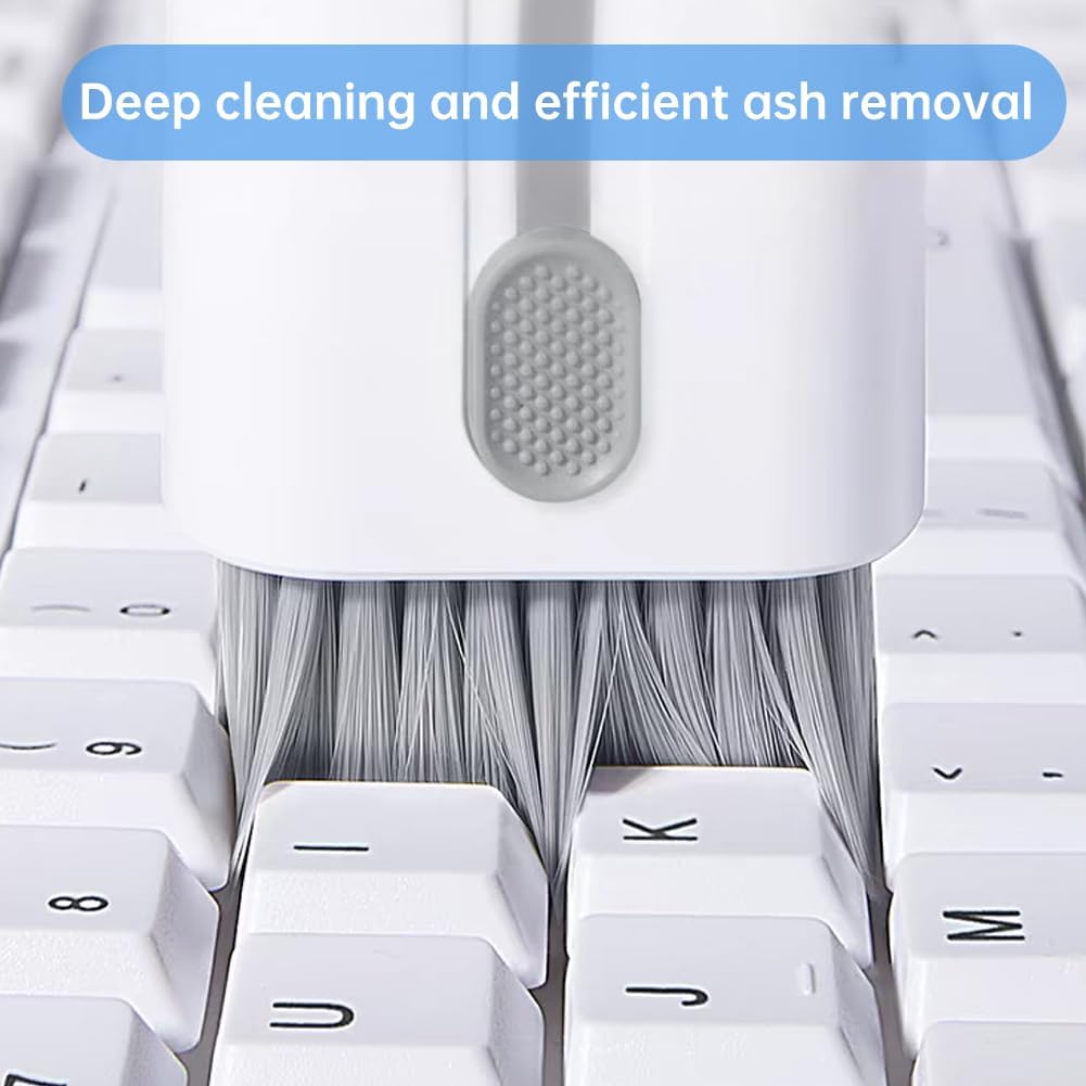 7 in 1 Laptop Cleaning Kit Keyboard Cleaner,Computer Tech Cleaning Brush,Earbuds Camera PC Monitor Screen Cleaner Computer Clean Tools Kit Corner Gap Duster Keycap Puller(Grey)