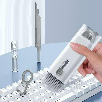 7 in 1 Laptop Cleaning Kit Keyboard Cleaner,Computer Tech Cleaning Brush,Earbuds Camera PC Monitor Screen Cleaner Computer Clean Tools Kit Corner Gap Duster Keycap Puller(Grey)