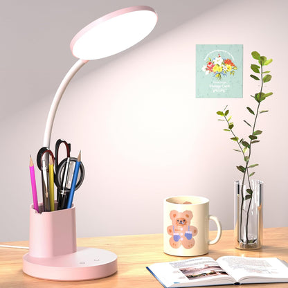 LED Desk Lamp with Wireless Charger for Home Office, Black