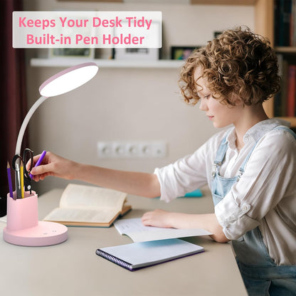 LED Desk Lamp with Wireless Charger for Home Office, Black