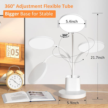 LED Desk Lamp with Wireless Charger for Home Office, Black