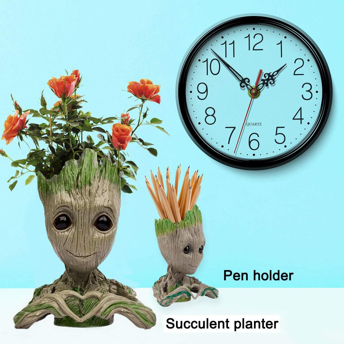 Groot Planter,Baby Groot Flower Pot 6 * 4 inch Succulent Planter for Indoor Plants Garden Decor Desktop,Groot Pencil Pen Holder for Kids Toy Gifts