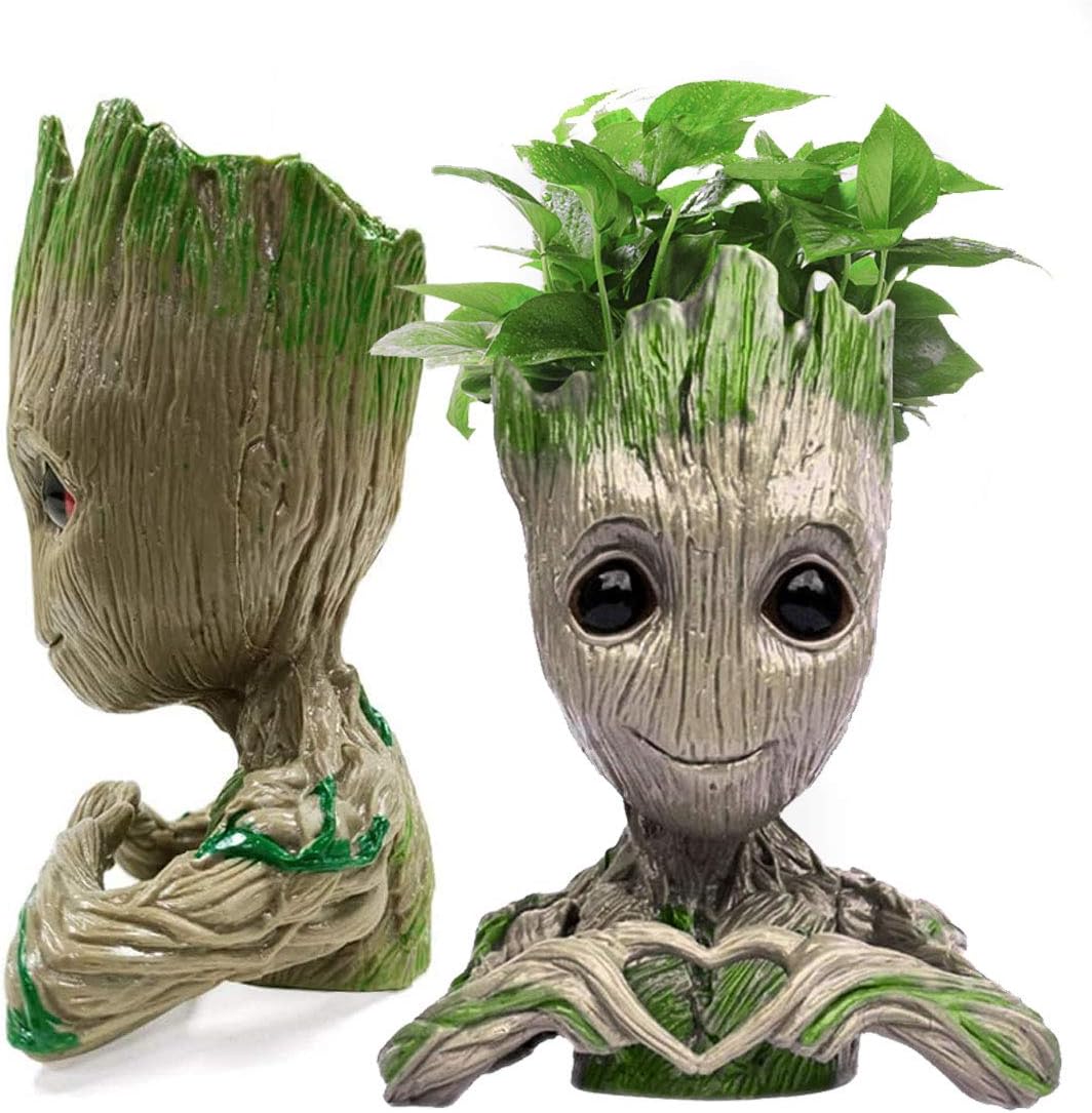 Groot Planter,Baby Groot Flower Pot 6 * 4 inch Succulent Planter for Indoor Plants Garden Decor Desktop,Groot Pencil Pen Holder for Kids Toy Gifts