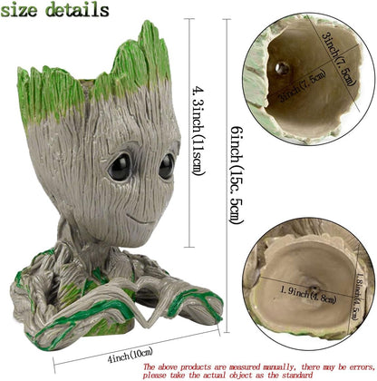 Groot Planter,Baby Groot Flower Pot 6 * 4 inch Succulent Planter for Indoor Plants Garden Decor Desktop,Groot Pencil Pen Holder for Kids Toy Gifts