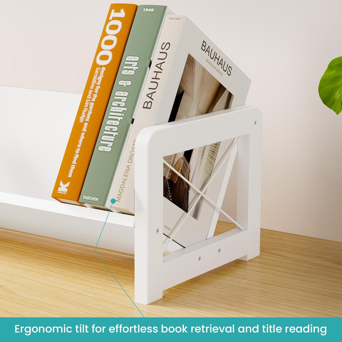 Desktop Bookshelf Organizer, Wood Slanted Desk Bookshelf, Small Tabletop Book Rack, Portable Mini Bookcase for Book Display, Cookbooks, Kids Reading, Office & Home Storage, Rustic Brown