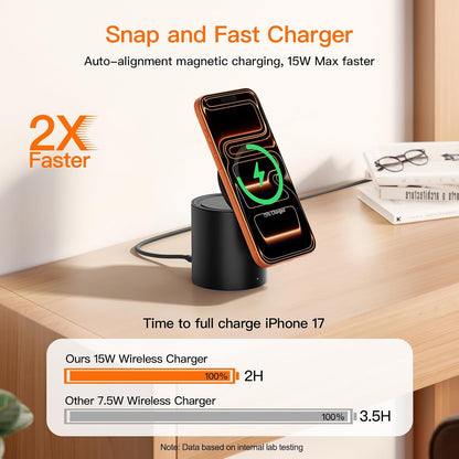 Foldable Magnetic 3 in 1 Wireless Charger Stand for iPhone Watch AirPods