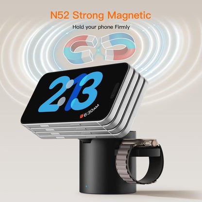 Foldable Magnetic 3 in 1 Wireless Charger Stand for iPhone Watch AirPods