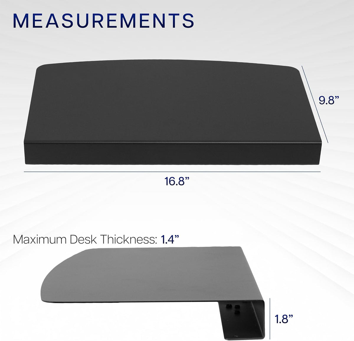 Black 17 in Corner Desk Connector Platform, DESK-AC07S