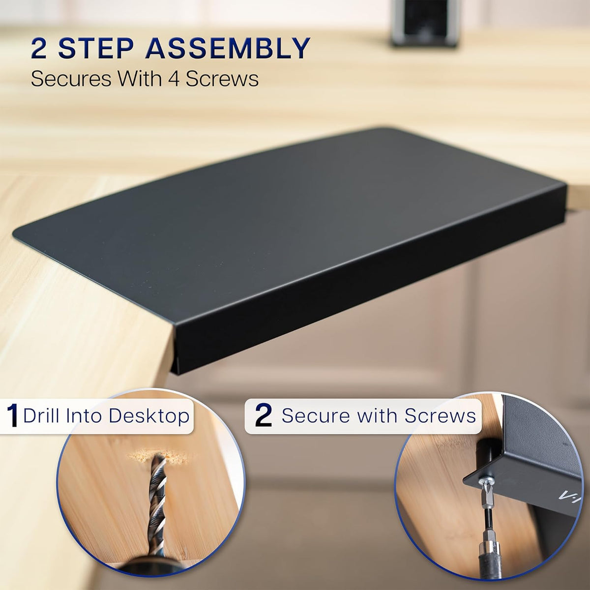Black 17 in Corner Desk Connector Platform, DESK-AC07S
