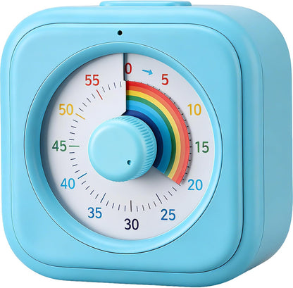 60 Minute Visual Timer for Kids, Silent Countdown Clock, Time Management Tool for Homeschool Study Supplies, Classroom, Home, Kitchen, Desk (Green)