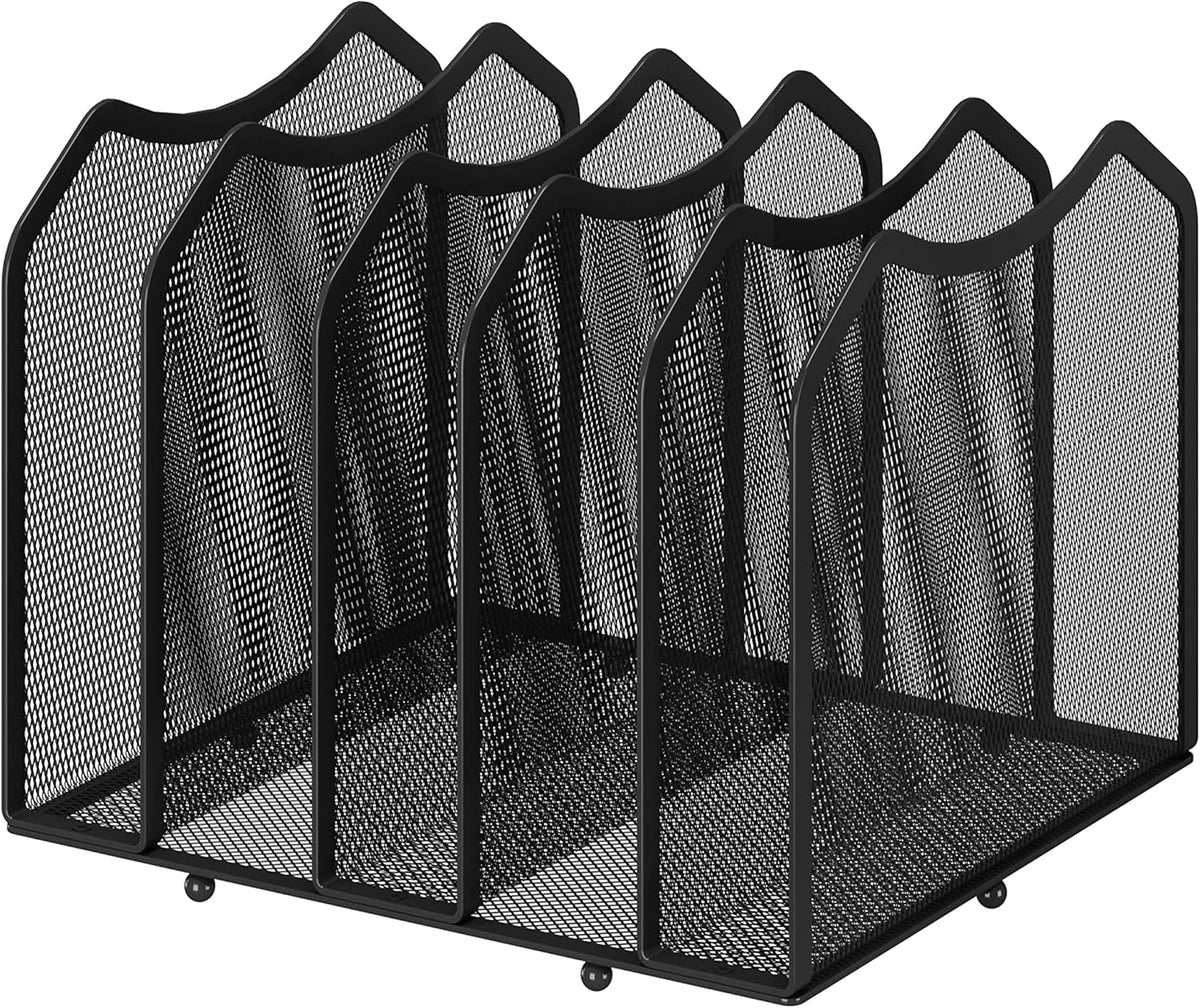 5-Section Vertical File Organizer, Black