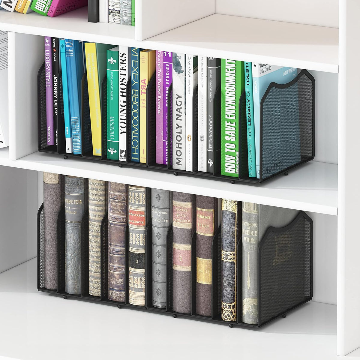 5-Section Vertical File Organizer, Black