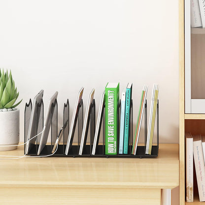 5-Section Vertical File Organizer, Black