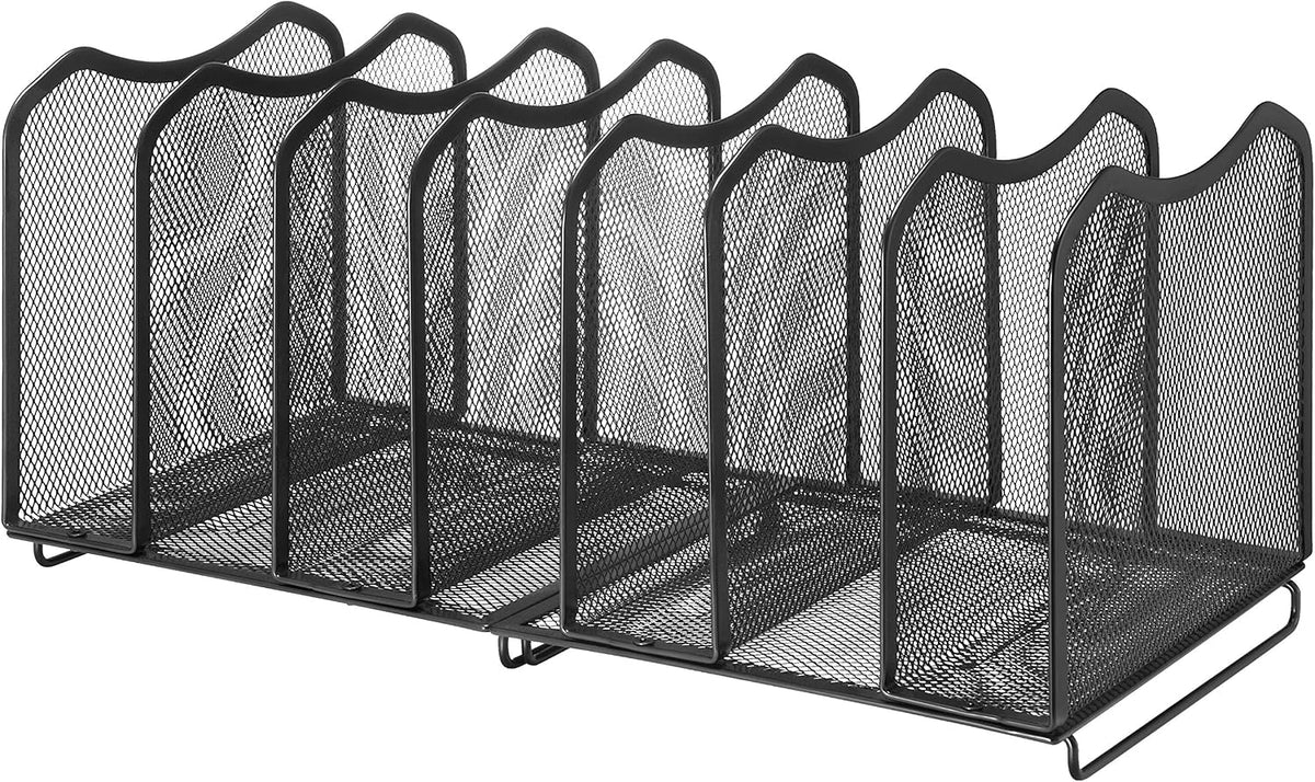 5-Section Vertical File Organizer, Black