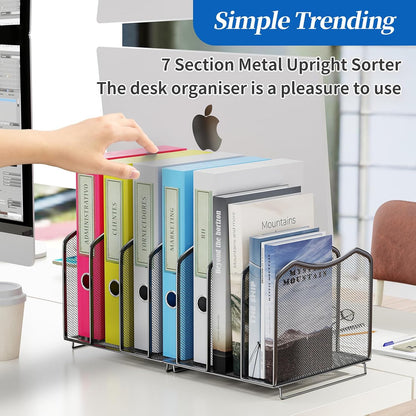 5-Section Vertical File Organizer, Black