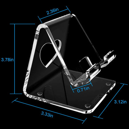 Acrylic Cell Phone Stand, Portable Phone Holder, Clear Phone Stand for Desk, Compatible with Phone16 15 14 13 Pro Max Mini 12 11 SE, Switch, Android Smartphone, Pad, Tablet, Desk Accessories