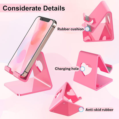 Acrylic Cell Phone Stand, Portable Phone Holder, Clear Phone Stand for Desk, Compatible with Phone16 15 14 13 Pro Max Mini 12 11 SE, Switch, Android Smartphone, Pad, Tablet, Desk Accessories