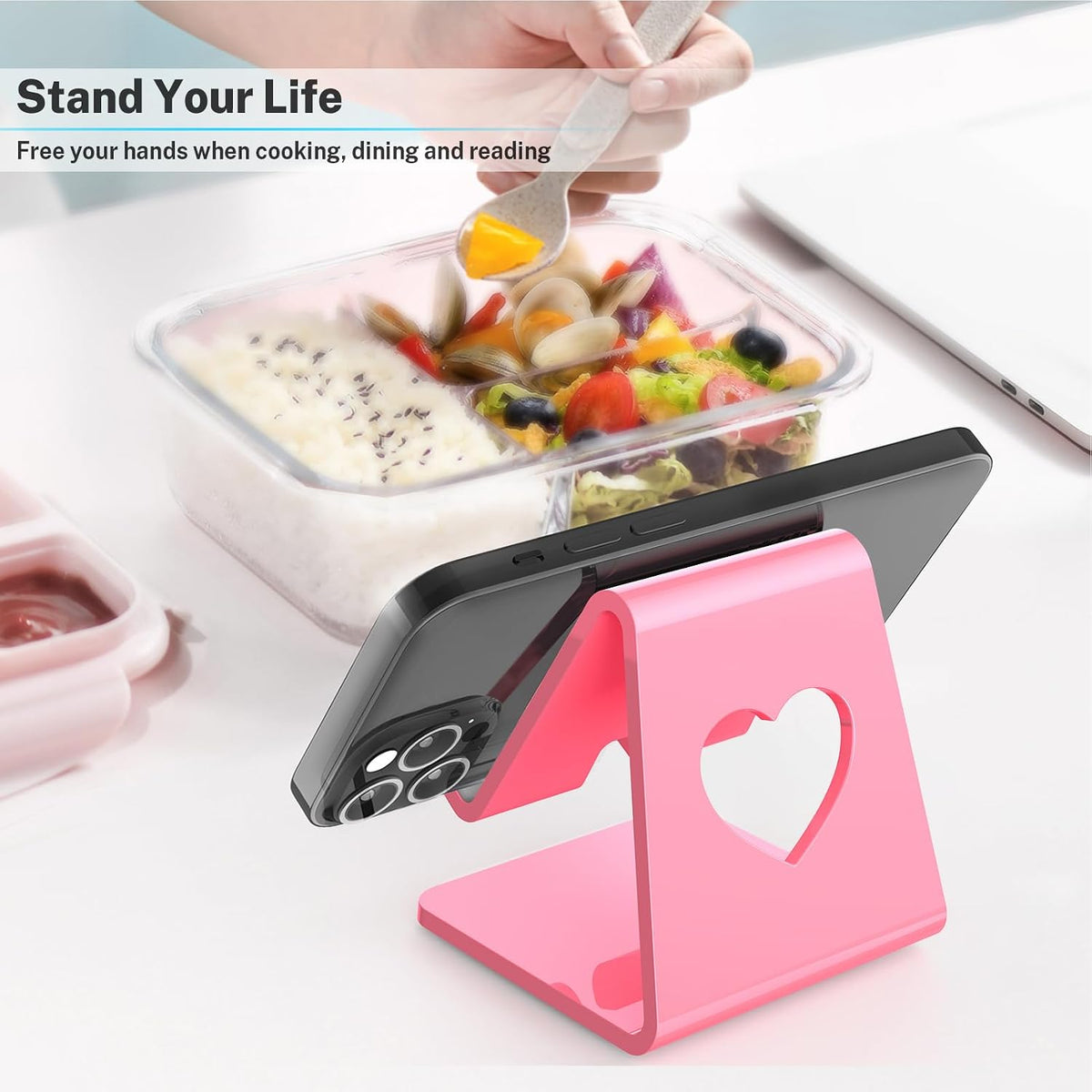 Acrylic Cell Phone Stand, Portable Phone Holder, Clear Phone Stand for Desk, Compatible with Phone16 15 14 13 Pro Max Mini 12 11 SE, Switch, Android Smartphone, Pad, Tablet, Desk Accessories