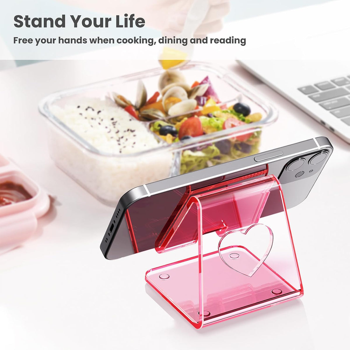 Acrylic Cell Phone Stand, Portable Phone Holder, Clear Phone Stand for Desk, Compatible with Phone16 15 14 13 Pro Max Mini 12 11 SE, Switch, Android Smartphone, Pad, Tablet, Desk Accessories