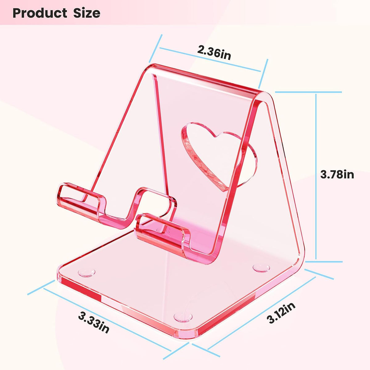Acrylic Cell Phone Stand, Portable Phone Holder, Clear Phone Stand for Desk, Compatible with Phone16 15 14 13 Pro Max Mini 12 11 SE, Switch, Android Smartphone, Pad, Tablet, Desk Accessories