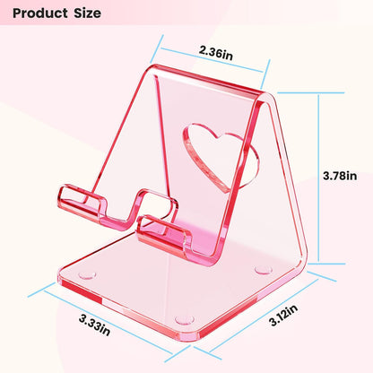 Acrylic Cell Phone Stand, Portable Phone Holder, Clear Phone Stand for Desk, Compatible with Phone16 15 14 13 Pro Max Mini 12 11 SE, Switch, Android Smartphone, Pad, Tablet, Desk Accessories