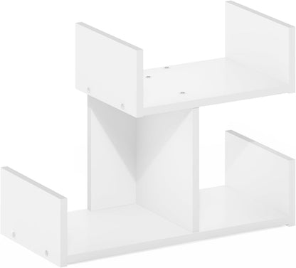 Furinno HERMITE Desk File Folder Organizers, 3-Shelf Desktop Office Organization Racks, Desk Top Display Book Shelf, for Paper, Office Supplies, Magazine, White