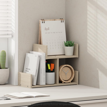 Furinno HERMITE Desk File Folder Organizers, 3-Shelf Desktop Office Organization Racks, Desk Top Display Book Shelf, for Paper, Office Supplies, Magazine, White