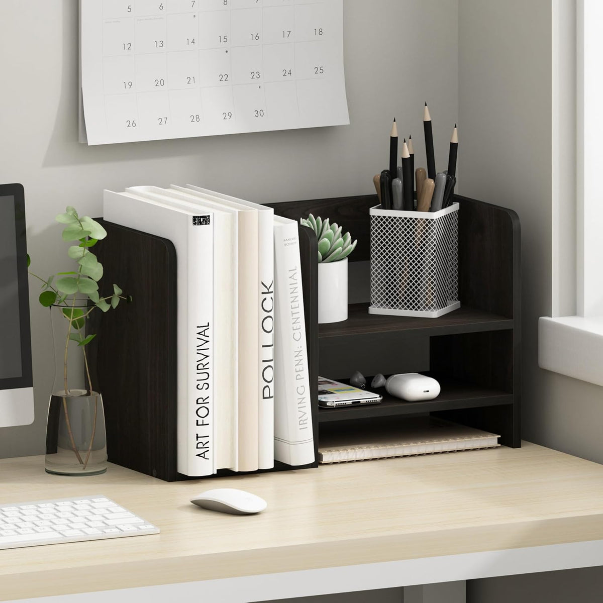 Furinno HERMITE Desk File Folder Organizers, 3-Shelf Desktop Office Organization Racks, Desk Top Display Book Shelf, for Paper, Office Supplies, Magazine, White
