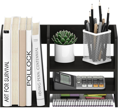 Furinno HERMITE Desk File Folder Organizers, 3-Shelf Desktop Office Organization Racks, Desk Top Display Book Shelf, for Paper, Office Supplies, Magazine, White