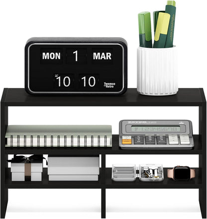 Furinno HERMITE Desk File Folder Organizers, 3-Shelf Desktop Office Organization Racks, Desk Top Display Book Shelf, for Paper, Office Supplies, Magazine, White