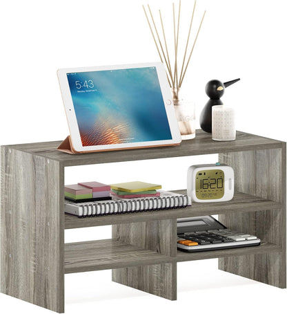 Furinno HERMITE Desk File Folder Organizers, 3-Shelf Desktop Office Organization Racks, Desk Top Display Book Shelf, for Paper, Office Supplies, Magazine, White